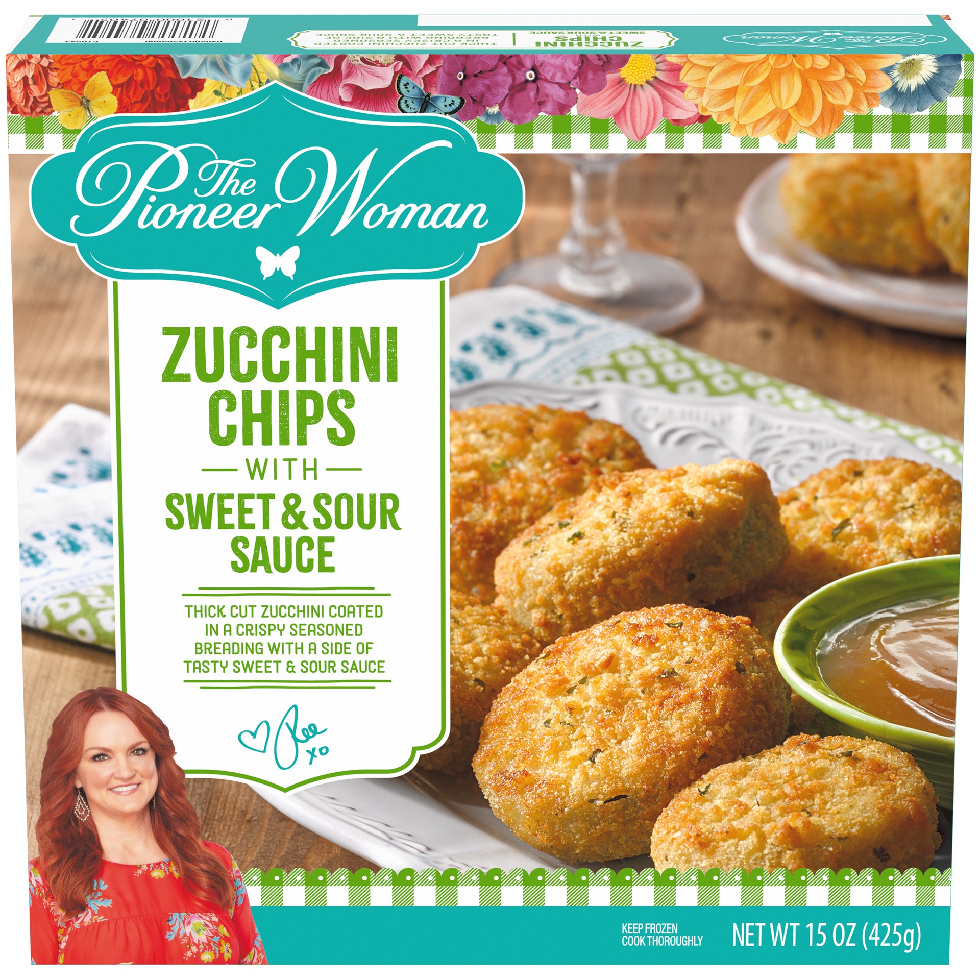 slide 1 of 10, The Pioneer Woman Zucchini Chips with Sweet & Sour Sauce Frozen Snacks, 15 oz Box, 15 oz