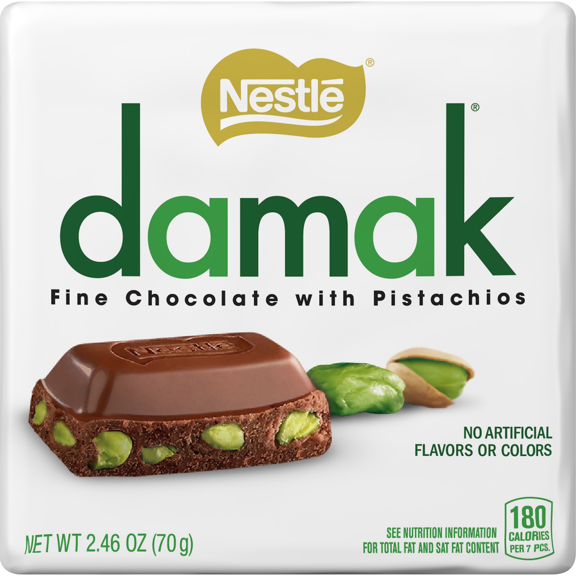 slide 1 of 6, Nestlé DAMAK Chocolate with Pistachios, 2.46 oz