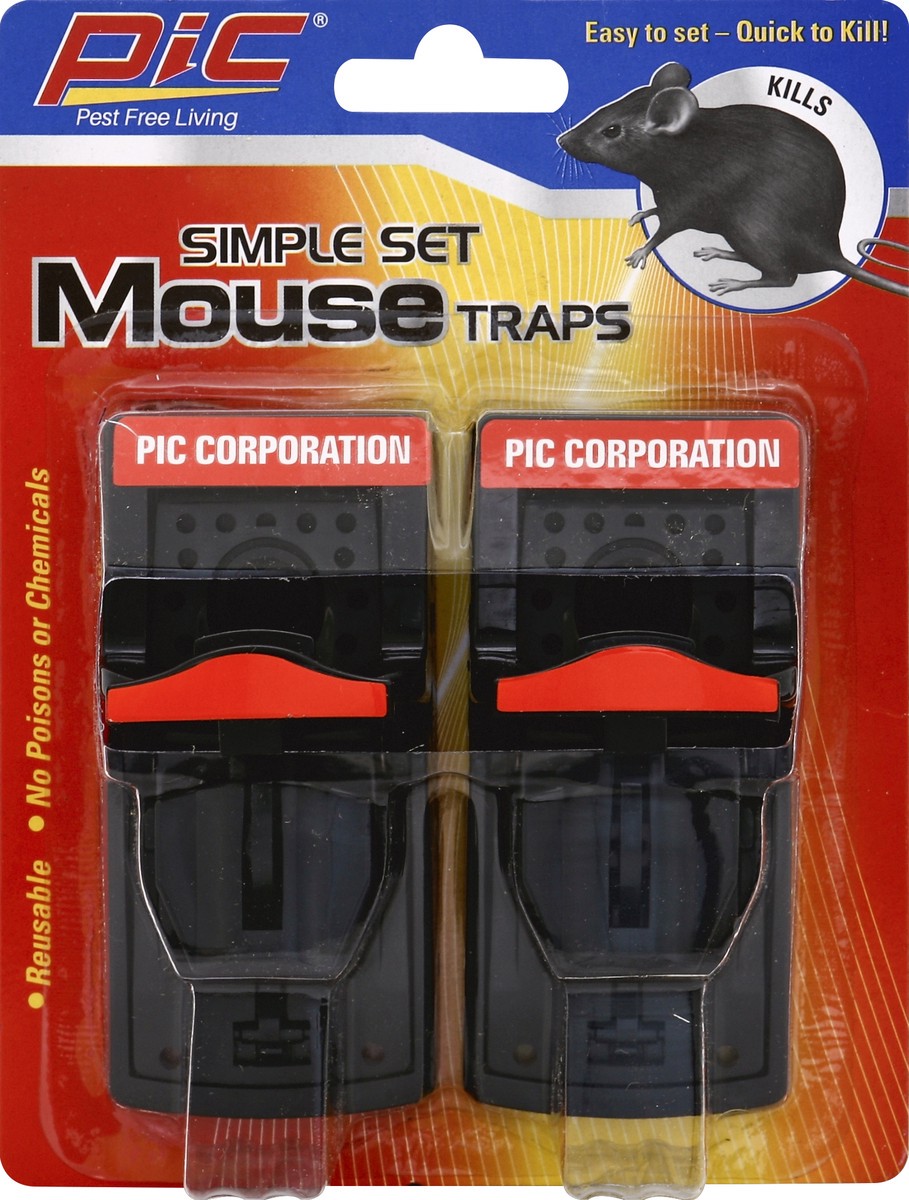 slide 1 of 3, PIC Mouse Traps 2 ea, 2 ct