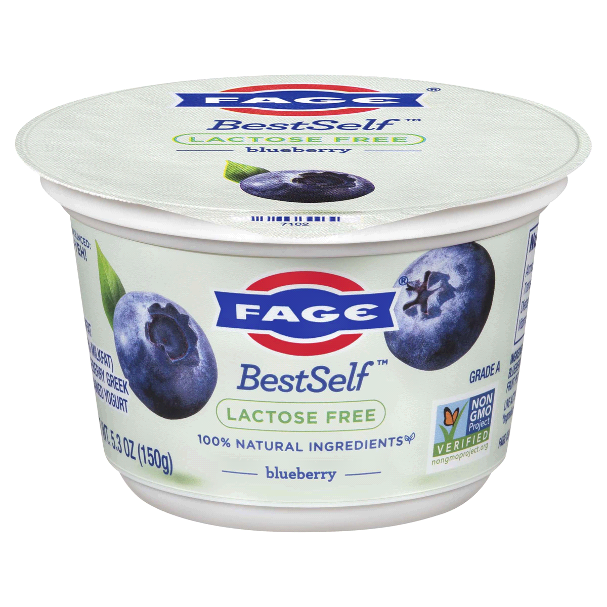 slide 1 of 1, Fage BestSelf Yogurt, Lowfat, Greek, Strained, Lactose Free, Blueberry, 5.3 oz