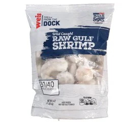 Weis Fresh From The Dock Large Gulf Shrimp 31/40 Count, Wild Caught, Raw, Peeled, Deveined