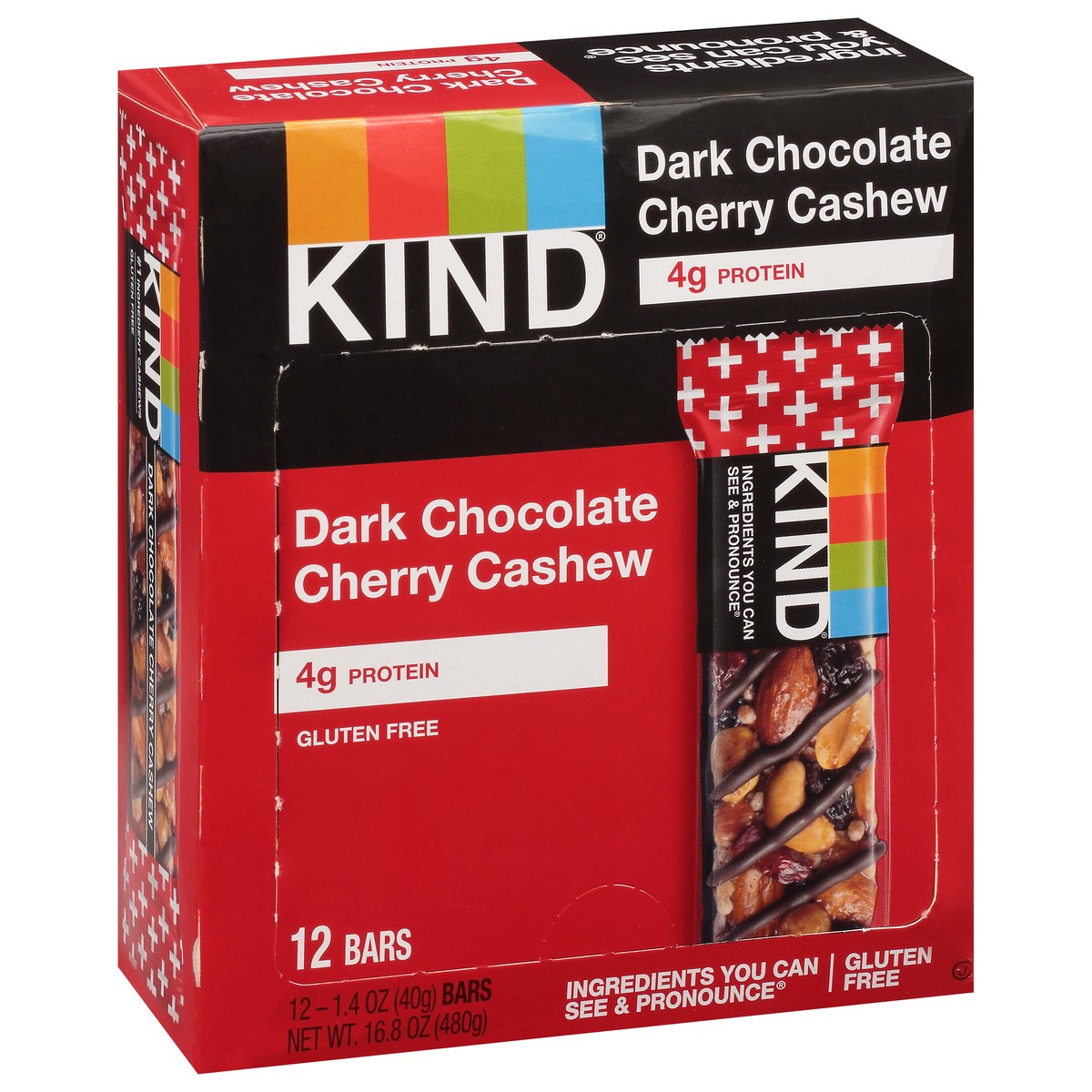 slide 2 of 9, KIND Dark Chocolate Cherry Cashew Bars Wrapper 1 - 1.4 oz Bars, 12 ct