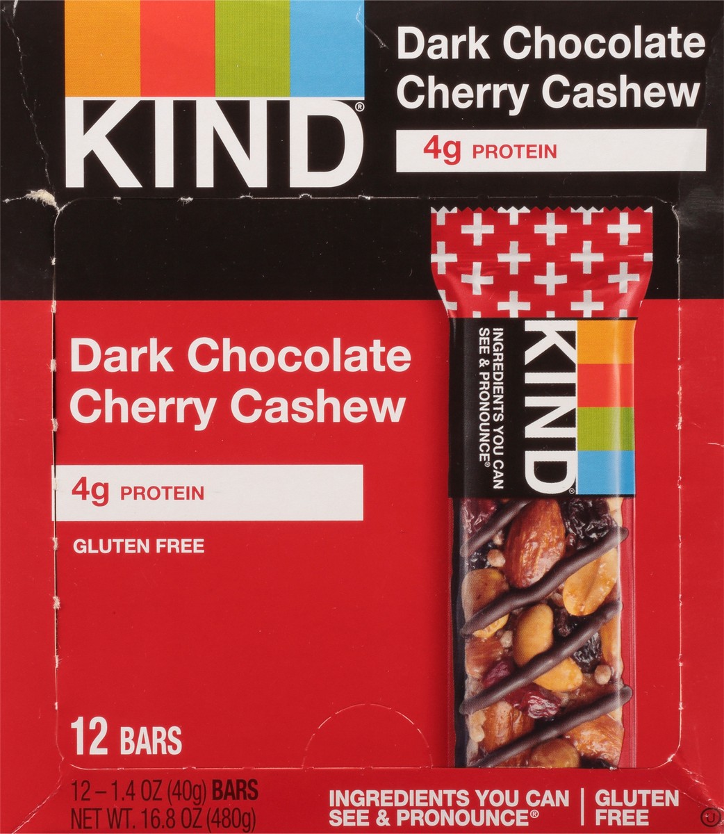 slide 6 of 9, KIND Dark Chocolate Cherry Cashew Bars Wrapper 1 - 1.4 oz Bars, 12 ct