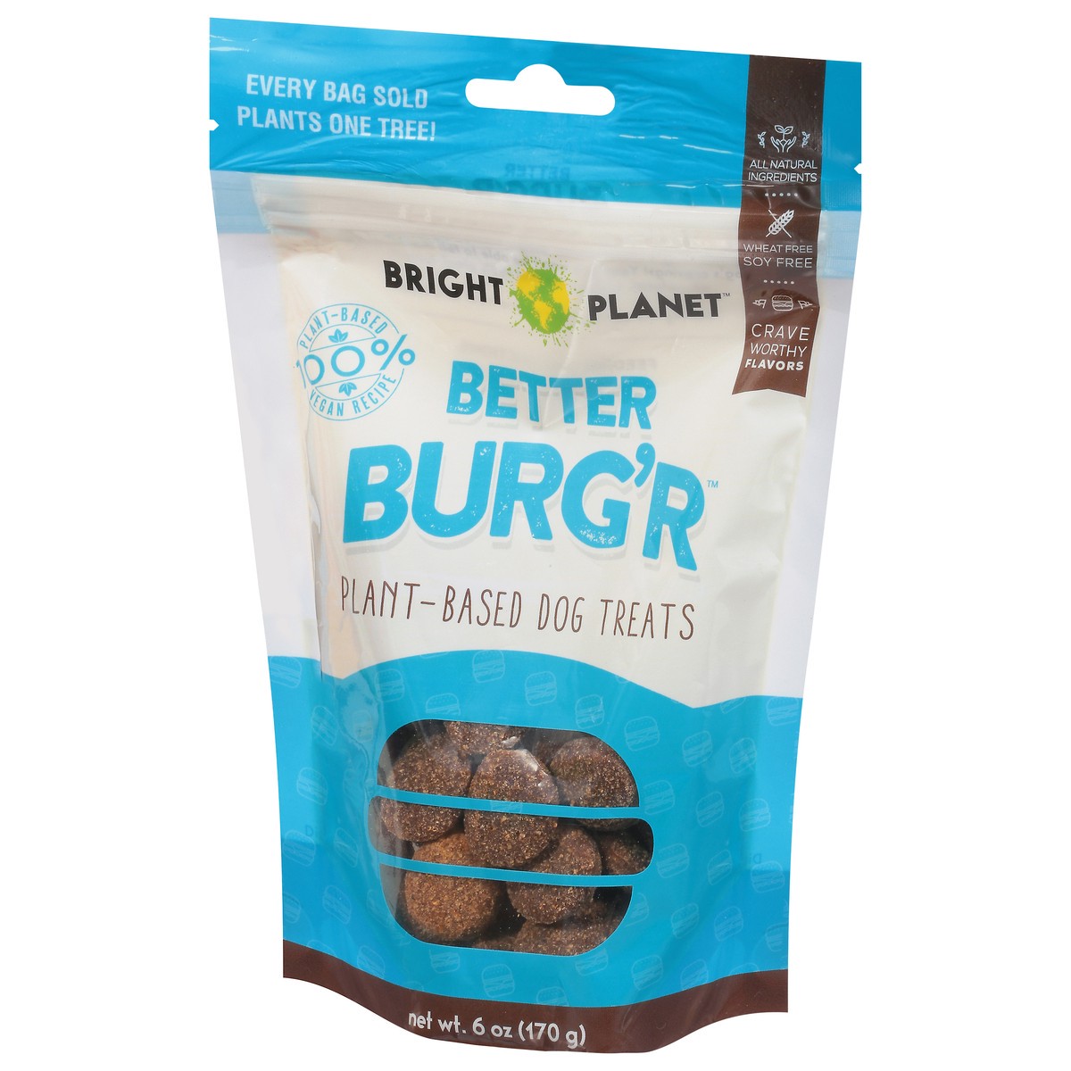 slide 7 of 14, Bright Planet Plant-Based Better Burg'r Dog Treats 6 oz, 6 oz