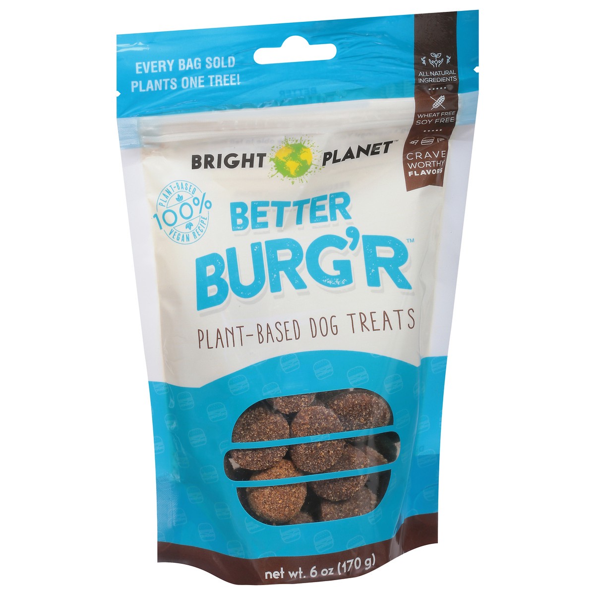 slide 3 of 14, Bright Planet Plant-Based Better Burg'r Dog Treats 6 oz, 6 oz