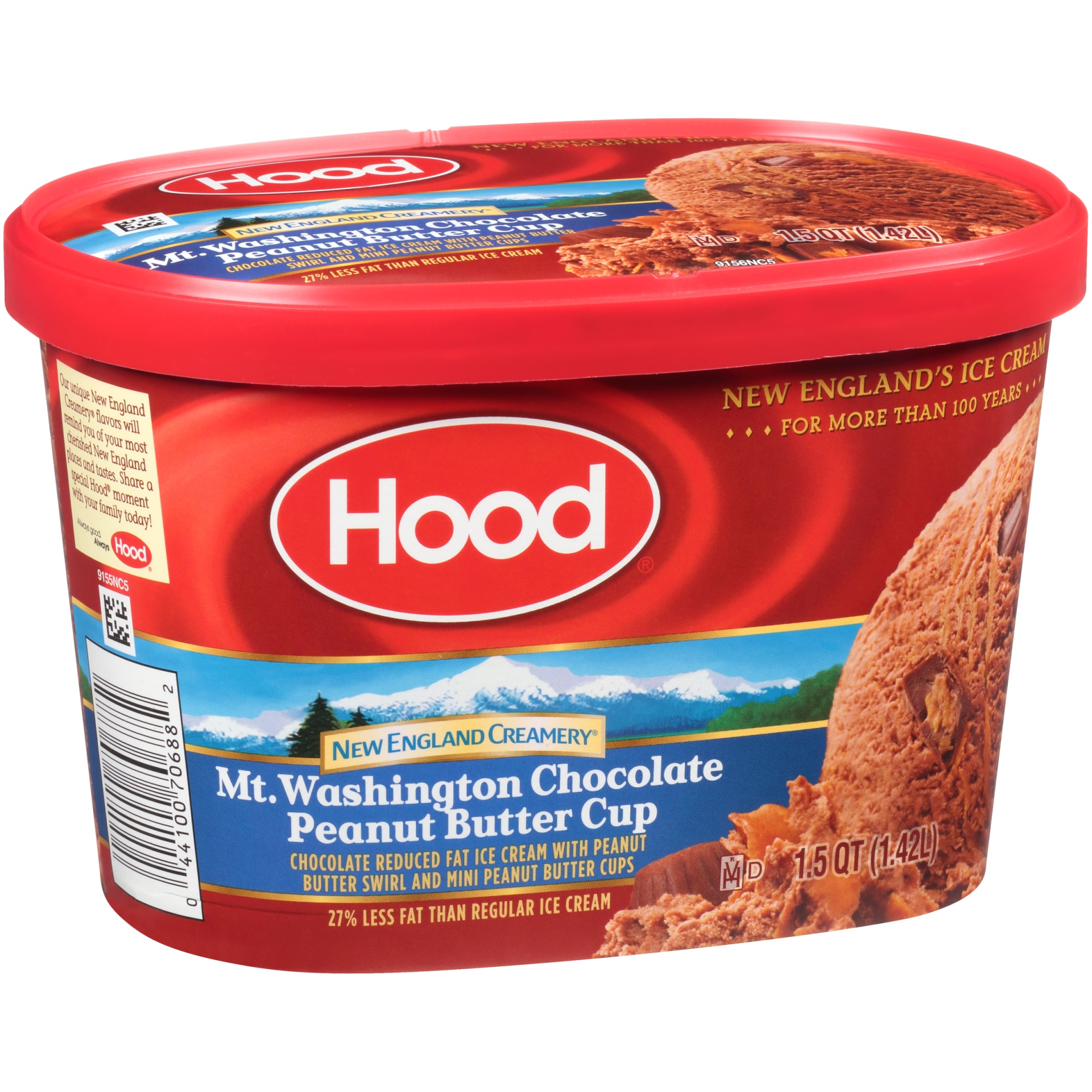 slide 2 of 7, Hood New England Creamery Mt. Washington Peanut Butter Cup Ice Cream, 1.5 qt