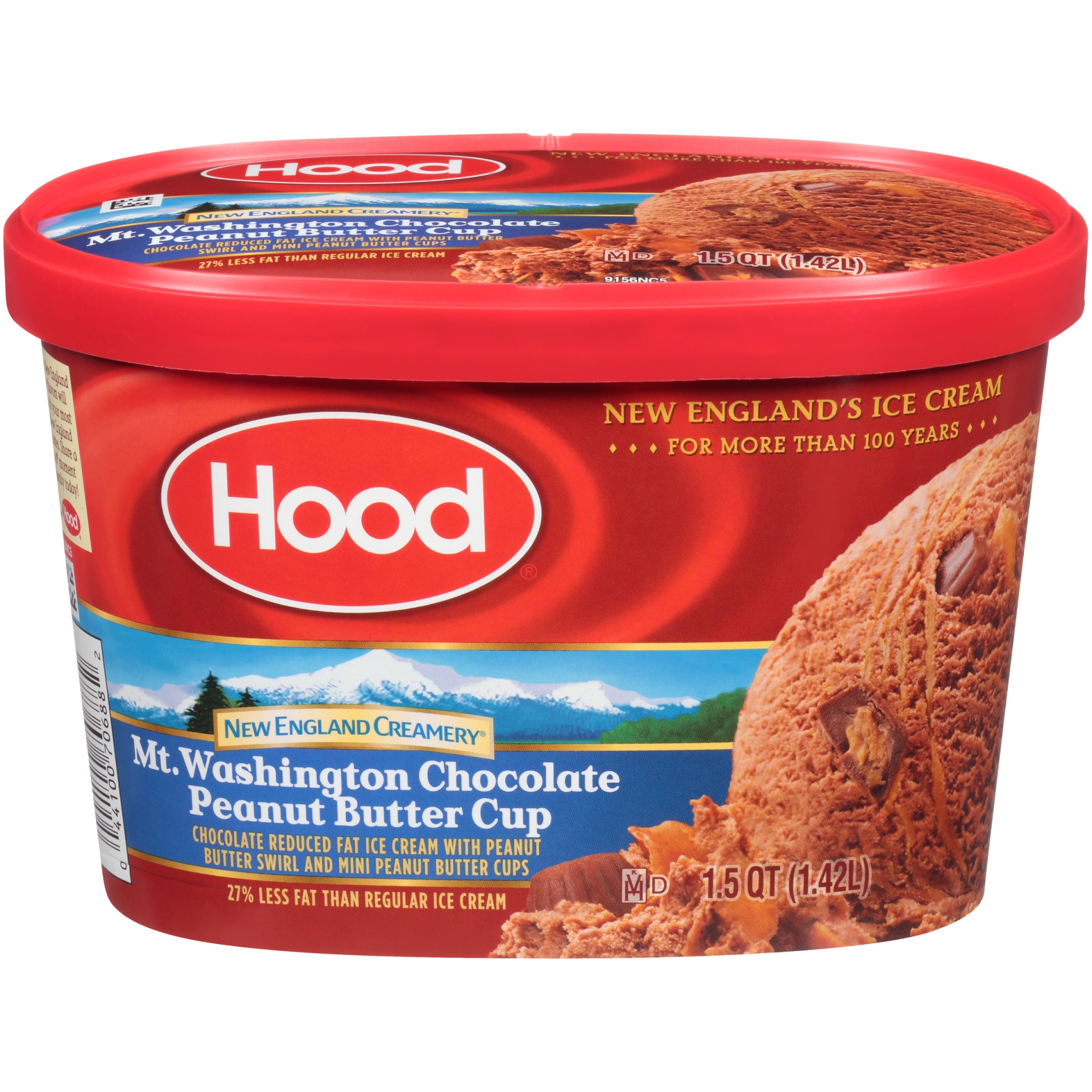 slide 1 of 7, Hood New England Creamery Mt. Washington Peanut Butter Cup Ice Cream, 1.5 qt