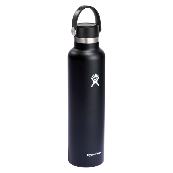 slide 1 of 1, Hydro Flask Standard Mouth Flexcap Black, 24 oz