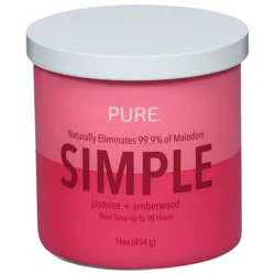 Pure Simple Jasmine + Amberwood Candle - 1 ea
