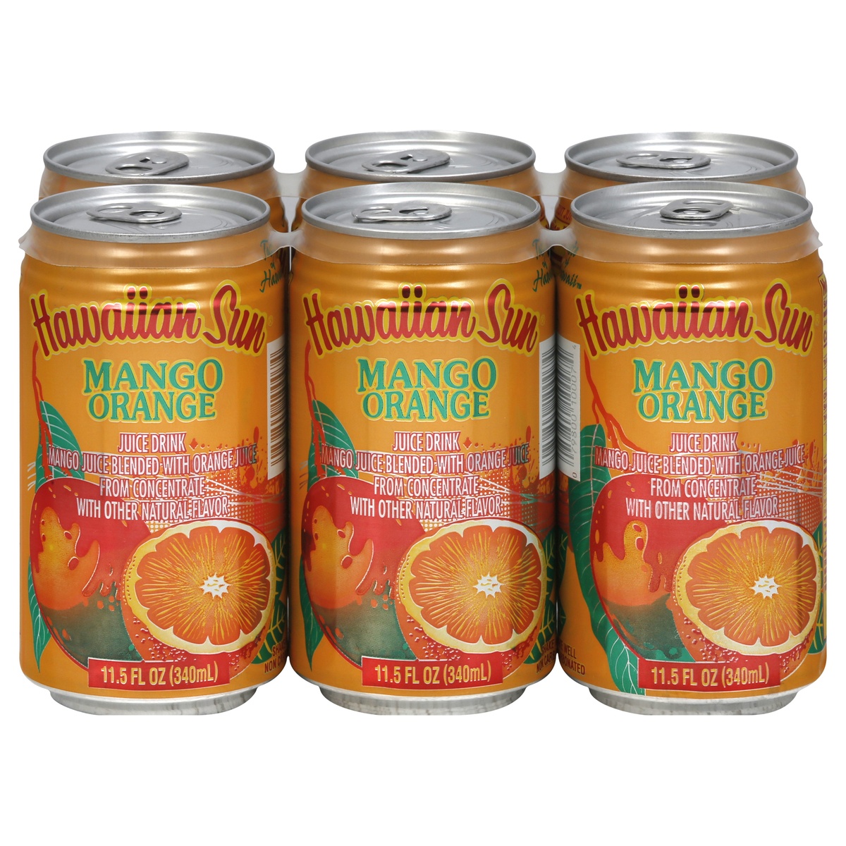 slide 1 of 1, Hawaiian Sun Juice Drink Mango Orange, 6 ct