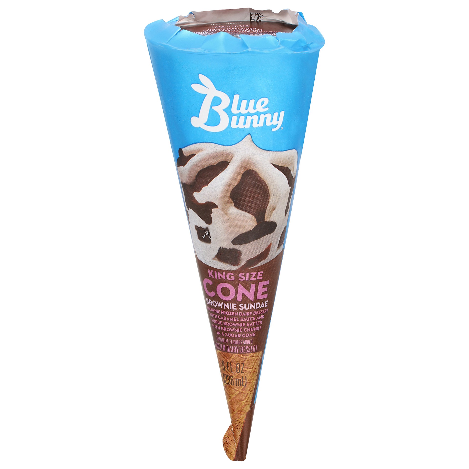 slide 1 of 2, Blue Bunny Brownie Sundae Cone, 8 fl oz