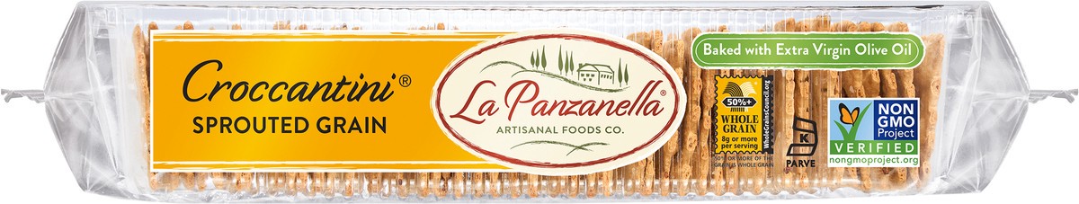slide 3 of 5, La Panzanella Croccantini Sprouted Grain Artisan Crackers, 6 oz