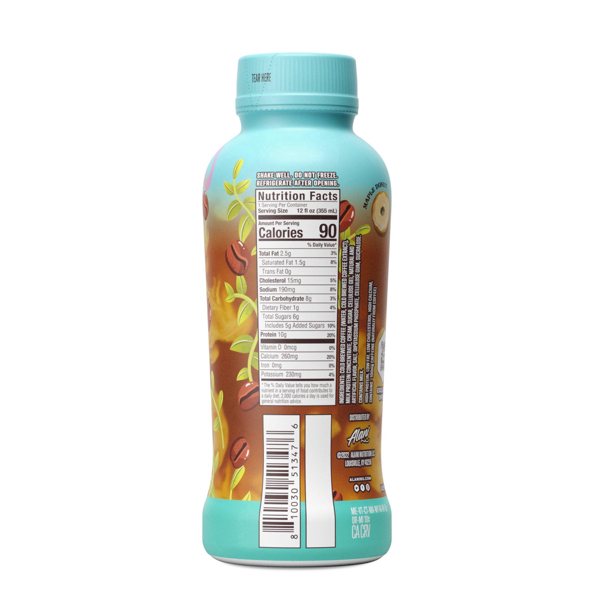 slide 6 of 7, Alani Nu Maple Donut Protein Coffee 12 fl oz, 12 fl oz