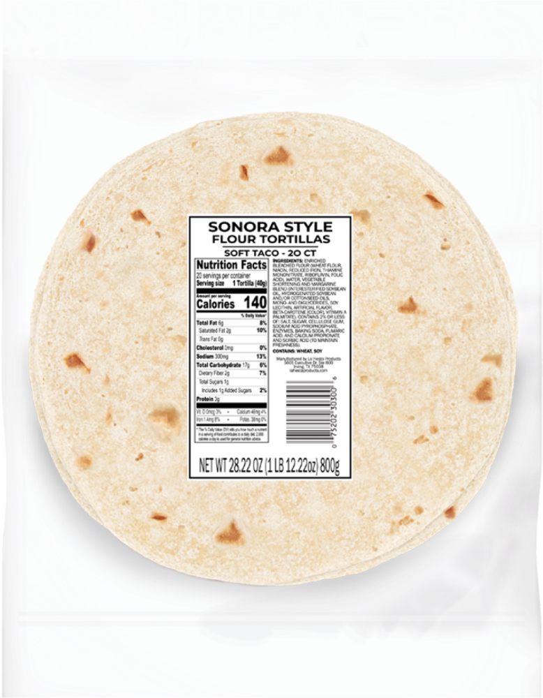 slide 1 of 1, La Fiesta Sonora Style Soft Taco Shells, 20 ct