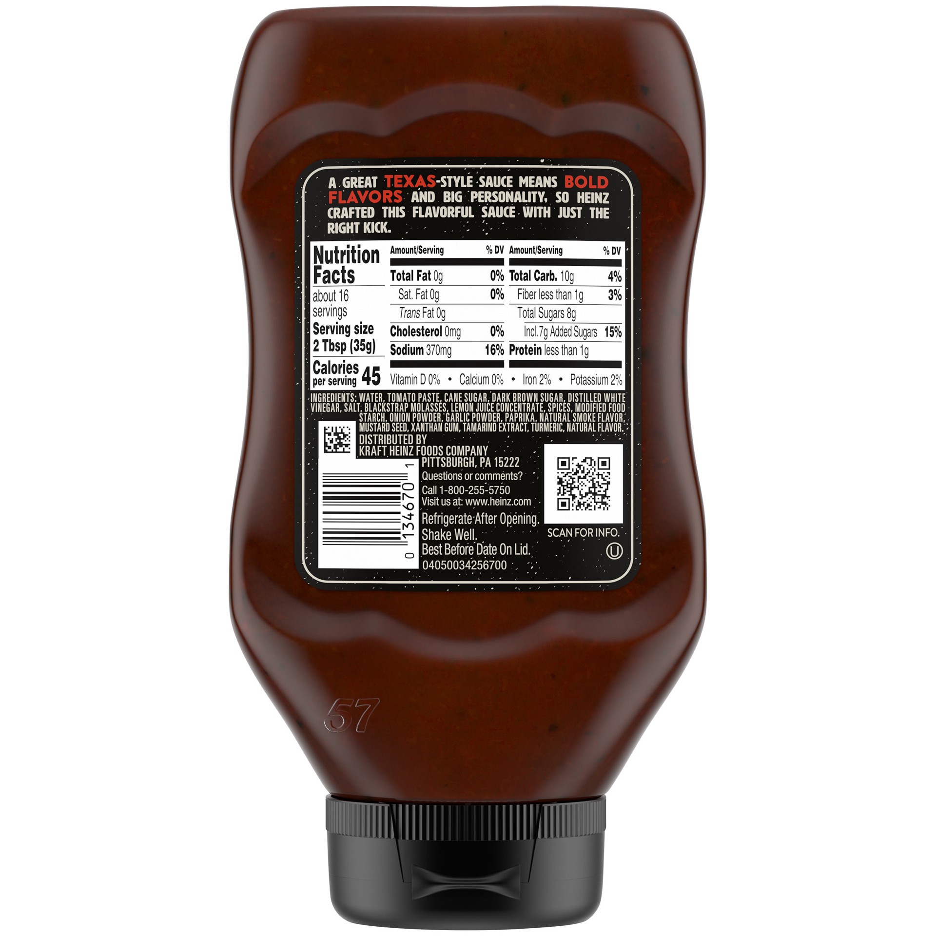 slide 3 of 5, Heinz Texas Style Bold & Spicy BBQ Sauce, 19.5 oz Bottle, 19.5 oz