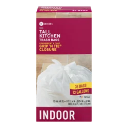 SE Grocers Tall Kitchen Bags Grip 'N Tie Closure Indoor