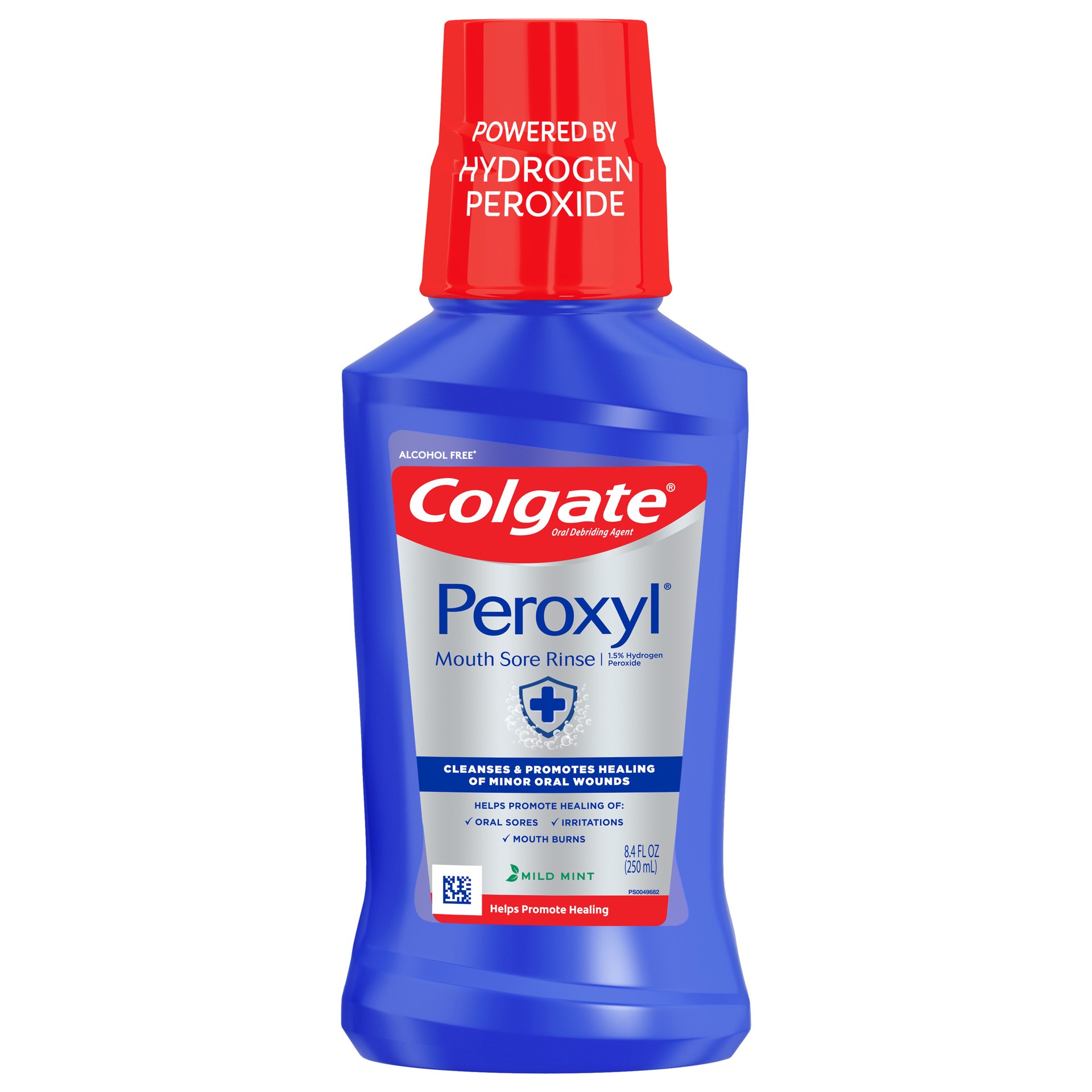 slide 1 of 4, Colgate Peroxyl Mouth Sore Rinse, Mild Mint - 250mL, 8.40 fl oz