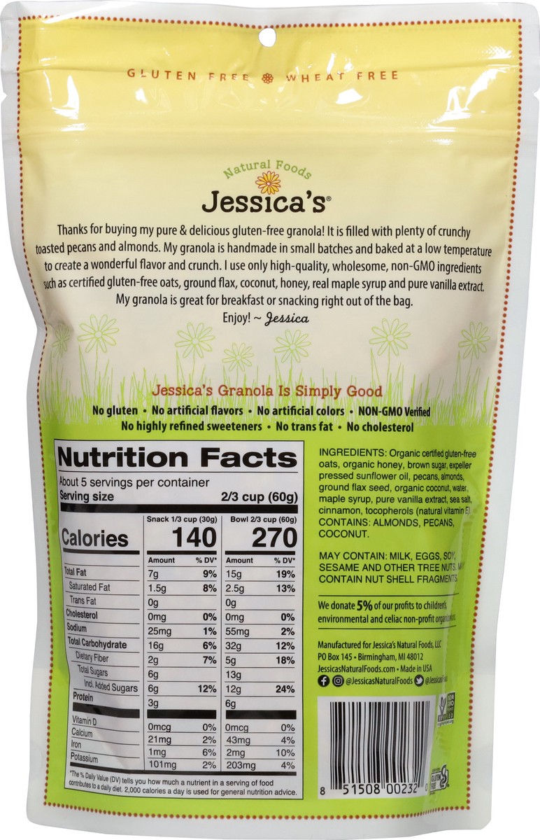 slide 7 of 13, Jessica's Natural Foods Gluten Free Pecan Almond Granola 11 oz, 1 ct