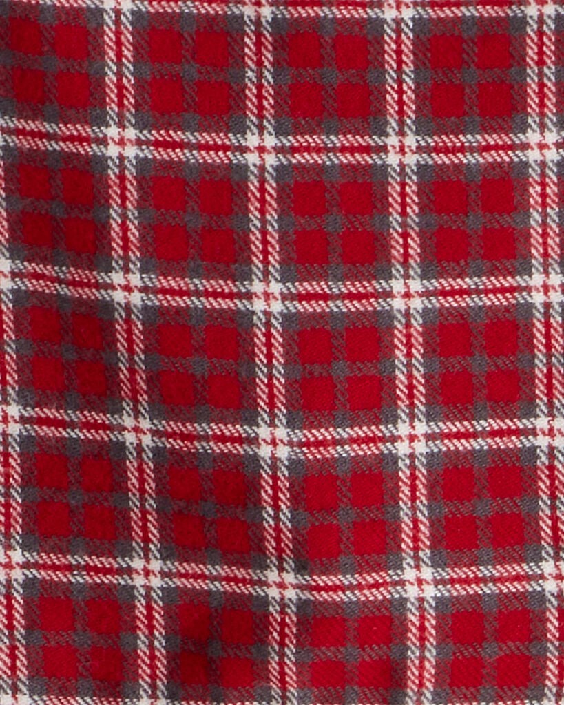 slide 3 of 4, Carter's Toddler Girl 2-Piece PlaidCotton Long-Sleeve Dress Set - Red Red 4T, 2 pc