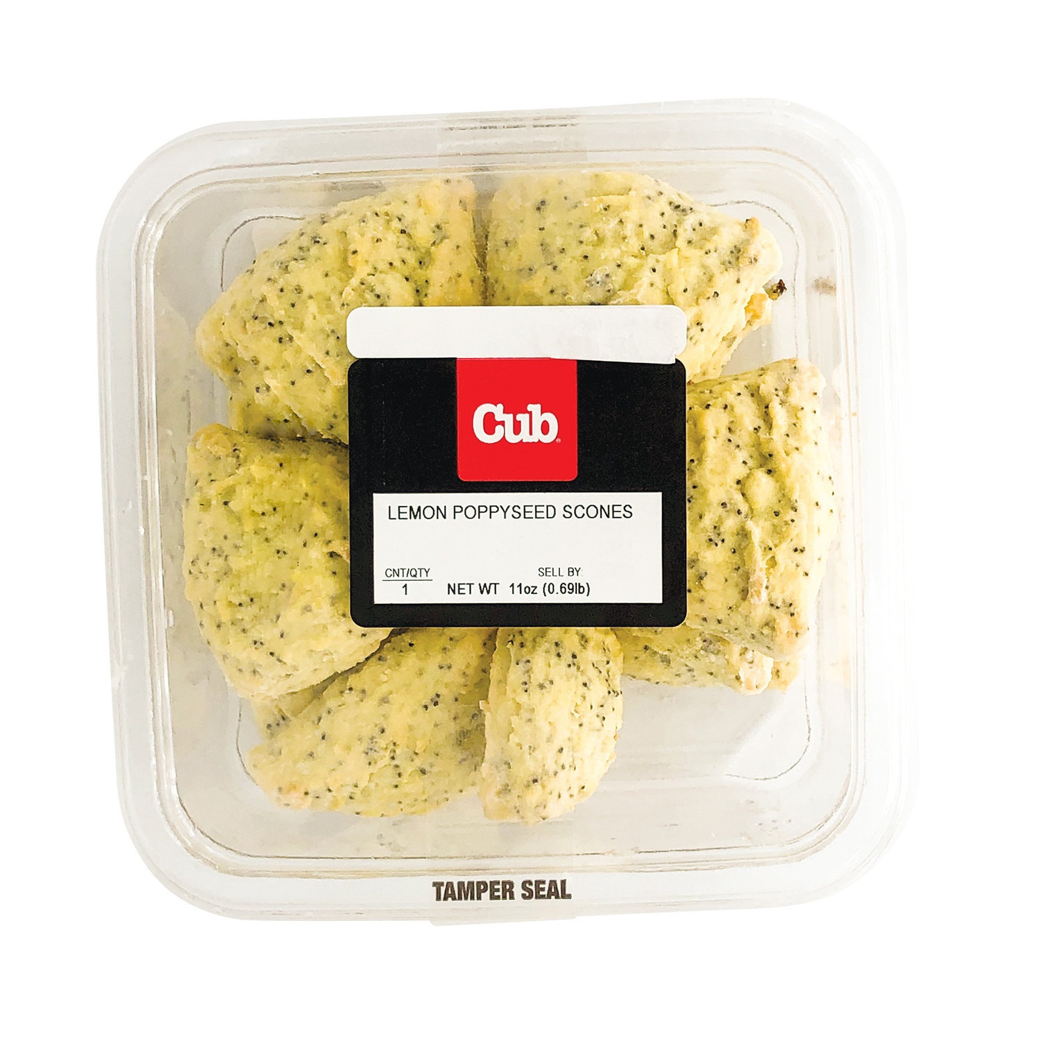 slide 1 of 1, Cub Bakery Two Bite Lemon Poppyseed Scones, 1 Each, 1 ct