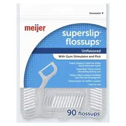 Meijer Unflavored SuperSlip Flosser with Gum Stimulator pick