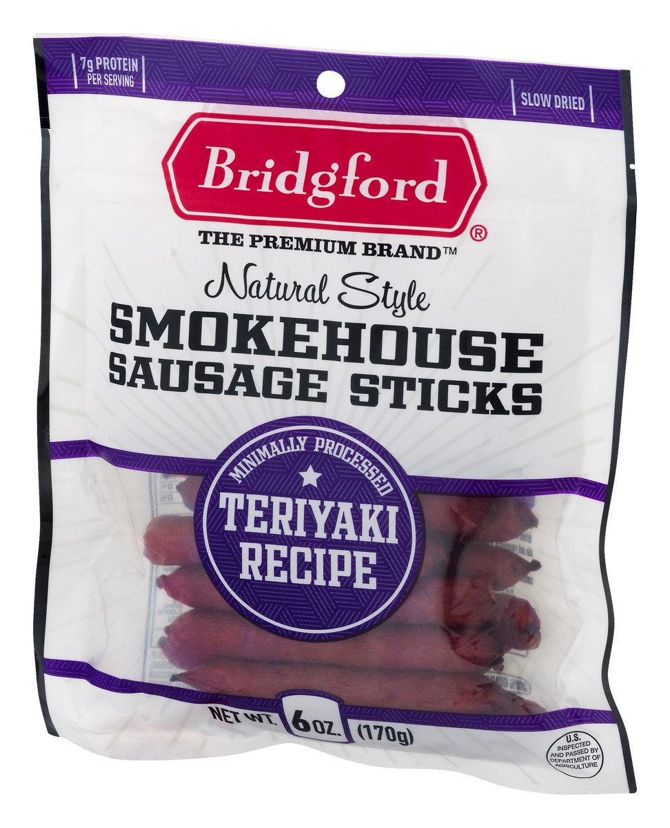 slide 10 of 11, Bridgford Natural Style Smokehouse Sausage Sticks Teriyaki Recipe, 6 oz