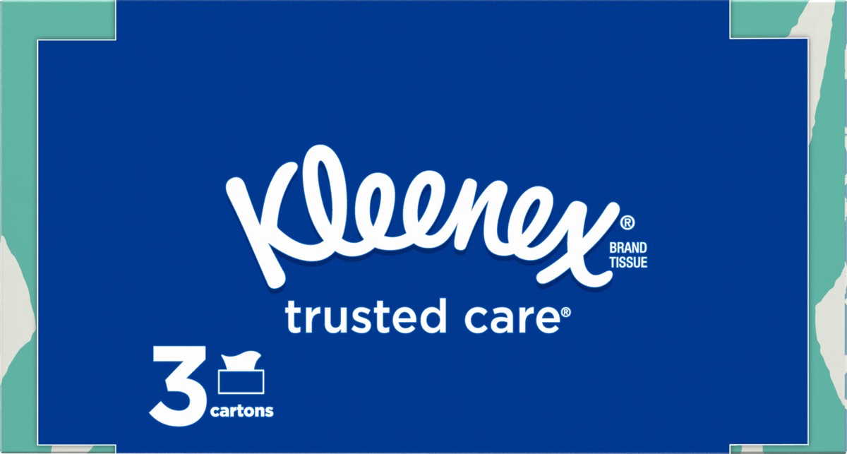 slide 4 of 9, Kleenex Trusted Care Facial Tissues, 3 Flat Boxes, 190 Tissues per Box (570 Total Tissues), 3 ct