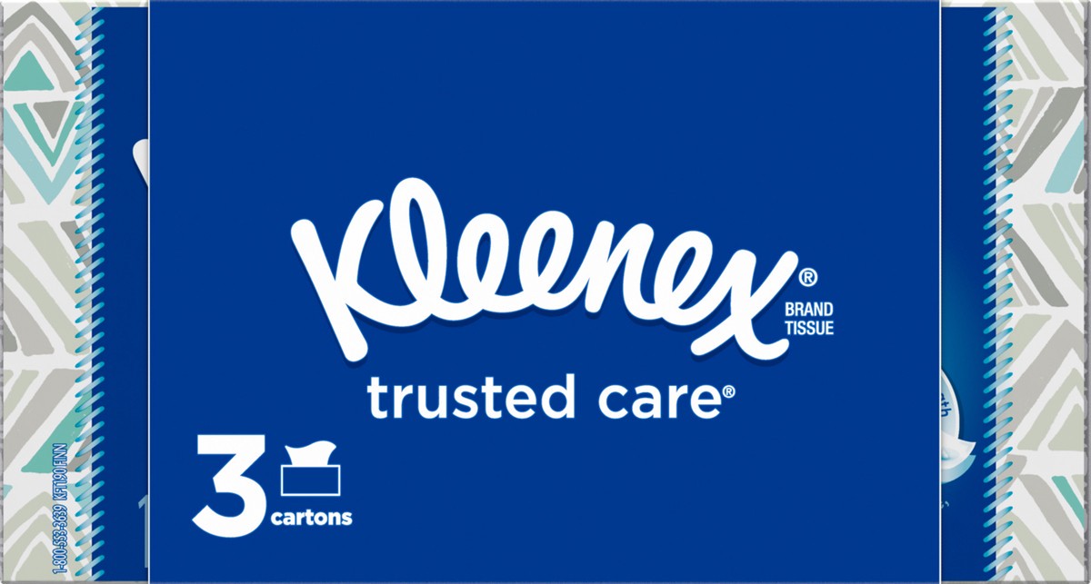 slide 5 of 9, Kleenex Trusted Care Facial Tissues, 3 Flat Boxes, 190 Tissues per Box (570 Total Tissues), 3 ct