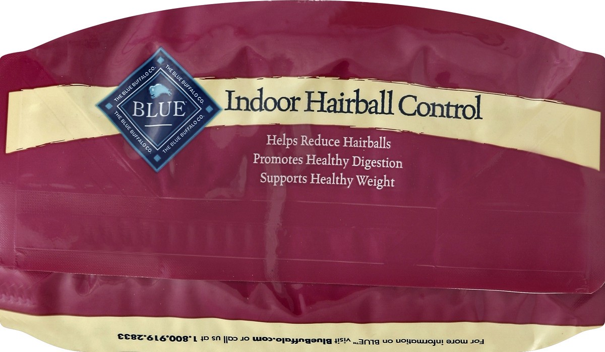 slide 4 of 6, Blue Buffalo Blue Indoor Hairball Control Adult Chicken & Brown Rice Recipe Dry Cat Food, 7 lb