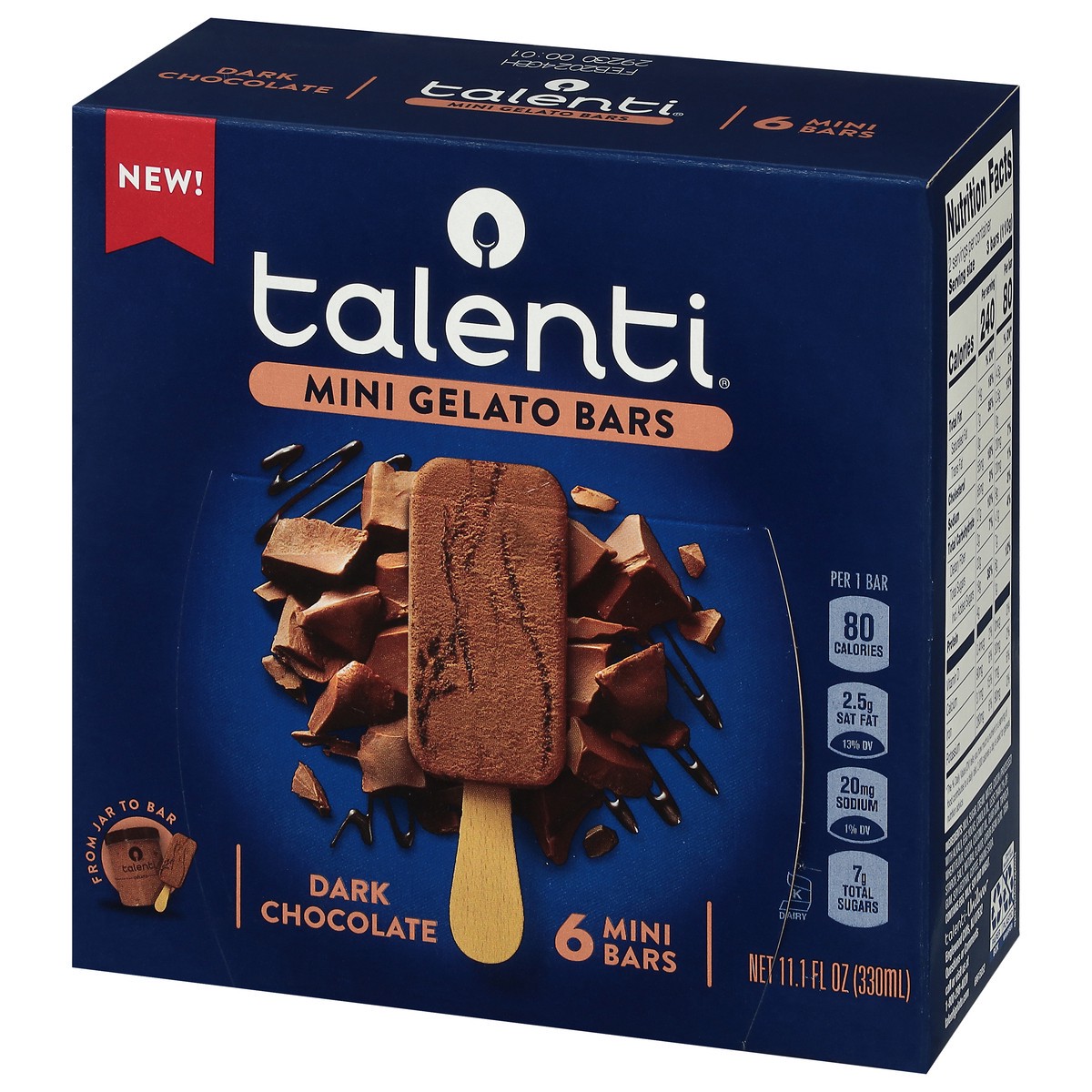slide 4 of 13, Talenti Dark Chocolate Mini Frozen Gelato Bars - 6pk/11.1 fl oz, 6 ct