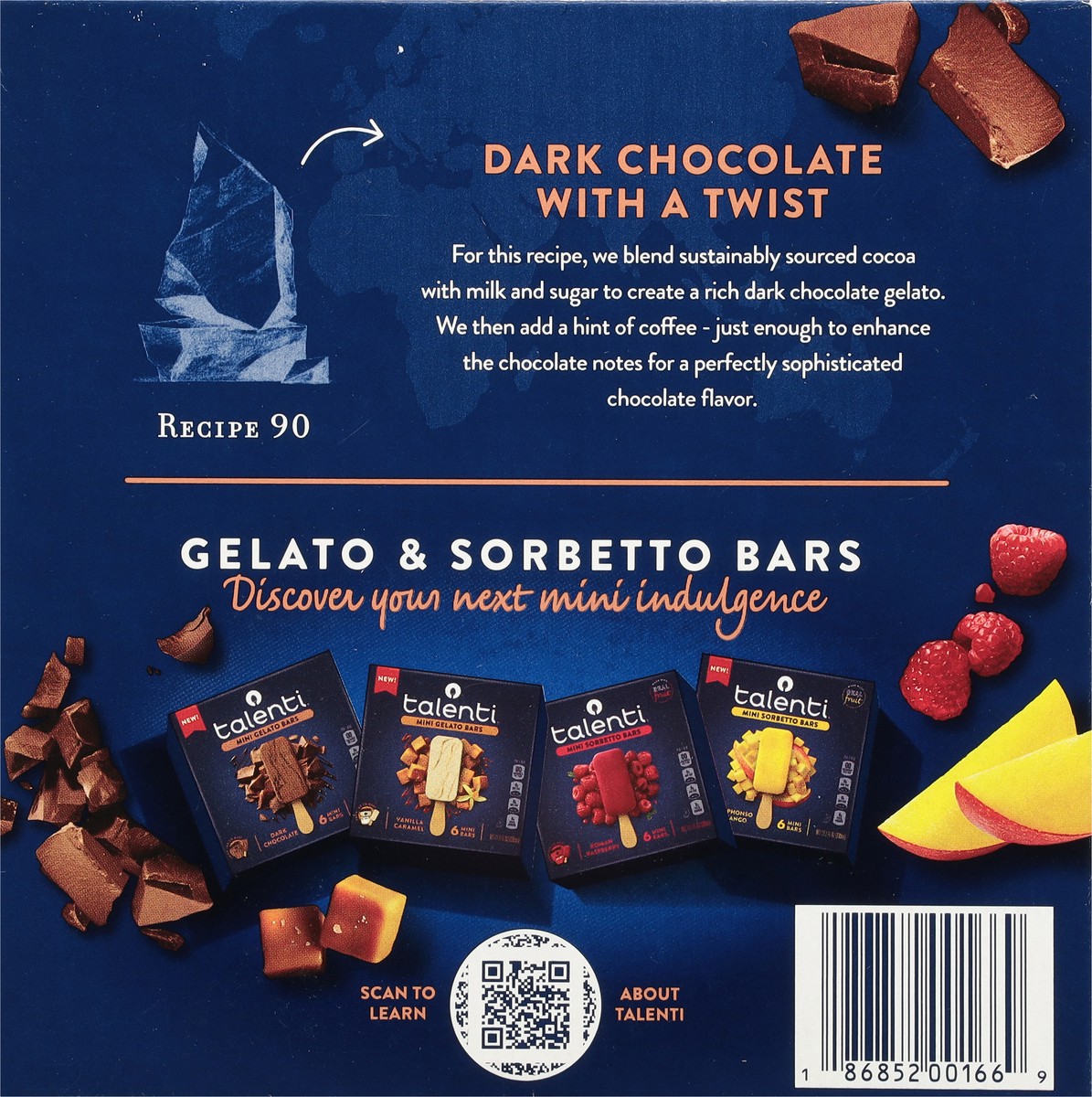 slide 7 of 13, Talenti Dark Chocolate Mini Frozen Gelato Bars - 6pk/11.1 fl oz, 6 ct