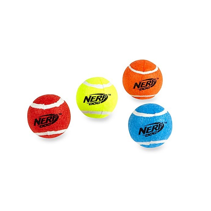 slide 1 of 1, Nerf Dog Squeak Tennis Balls, 4 ct