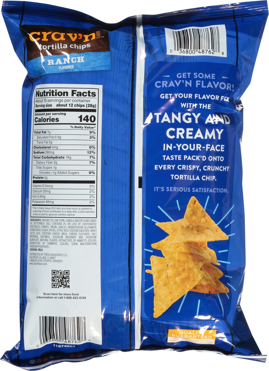 slide 4 of 9, Crav'n Flavor Ranch Flavored Tortilla Chips - 9.75 oz, 9.75 oz