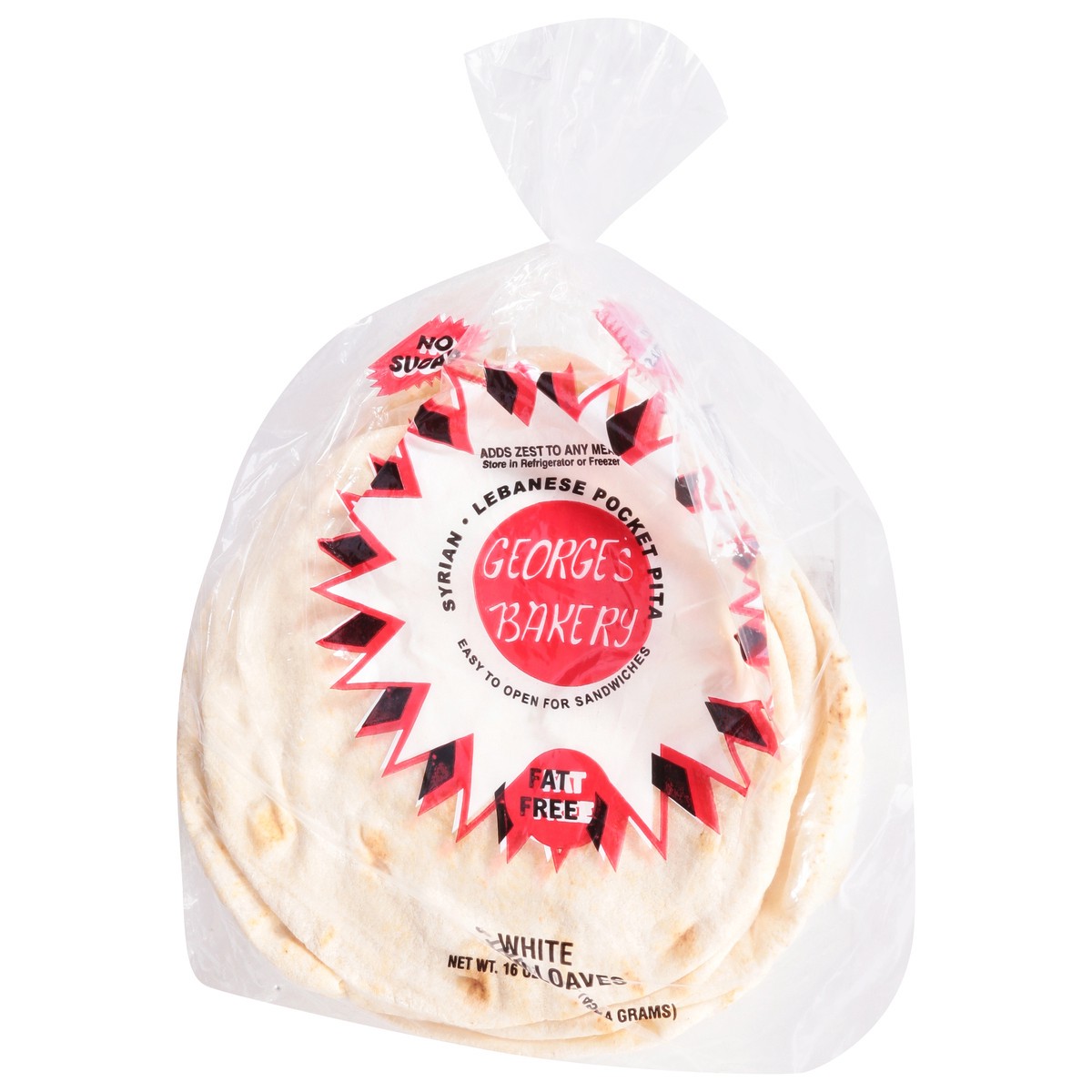 slide 10 of 13, George's Bakery White Fat Free Pocket Pita 4 ea, 4 ct