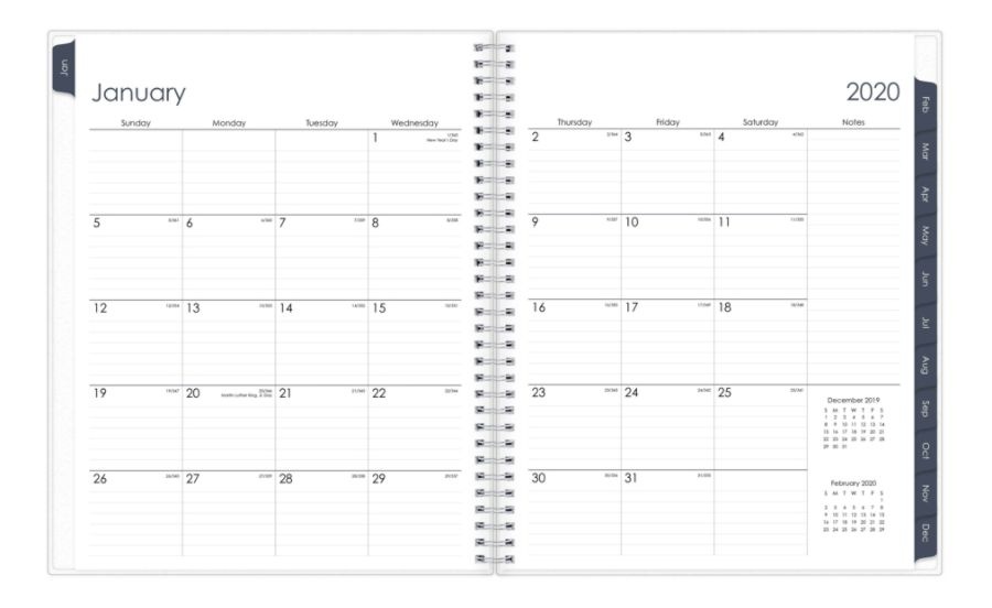 slide 3 of 4, Blue Sky Kurt Weekly/Monthly Frosted Planner, 8-1/2'' X 11'', Multicolor, January To December 2020, 115487, 1 ct