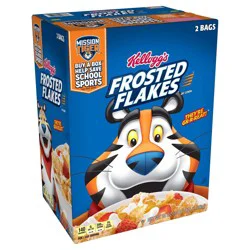 Kellogg''s Frosted Flakes Cold Breakfast Cereal, 8 Vitamins and Minerals, Kids Snacks, Original, 55oz Box (2 Bags)