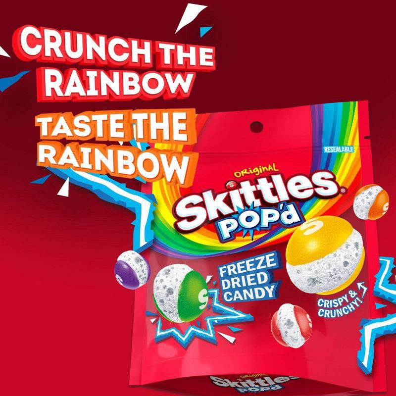 slide 5 of 8, Skittles Pop'D Originals Freeze Dried Candy Bag, 5.5 oz