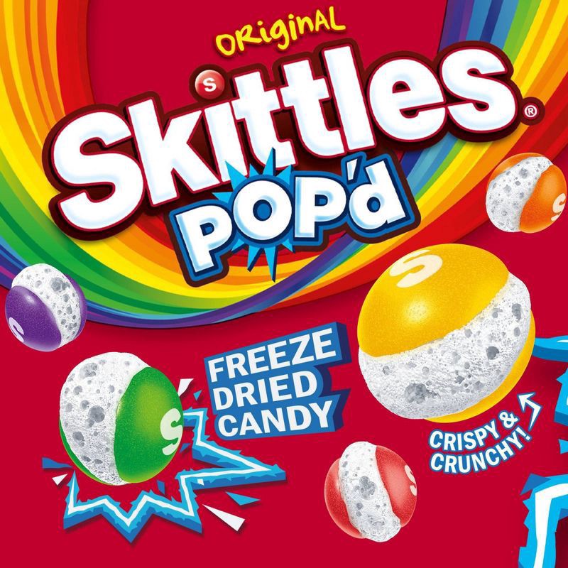 slide 2 of 8, Skittles Pop'D Originals Freeze Dried Candy Bag, 5.5 oz