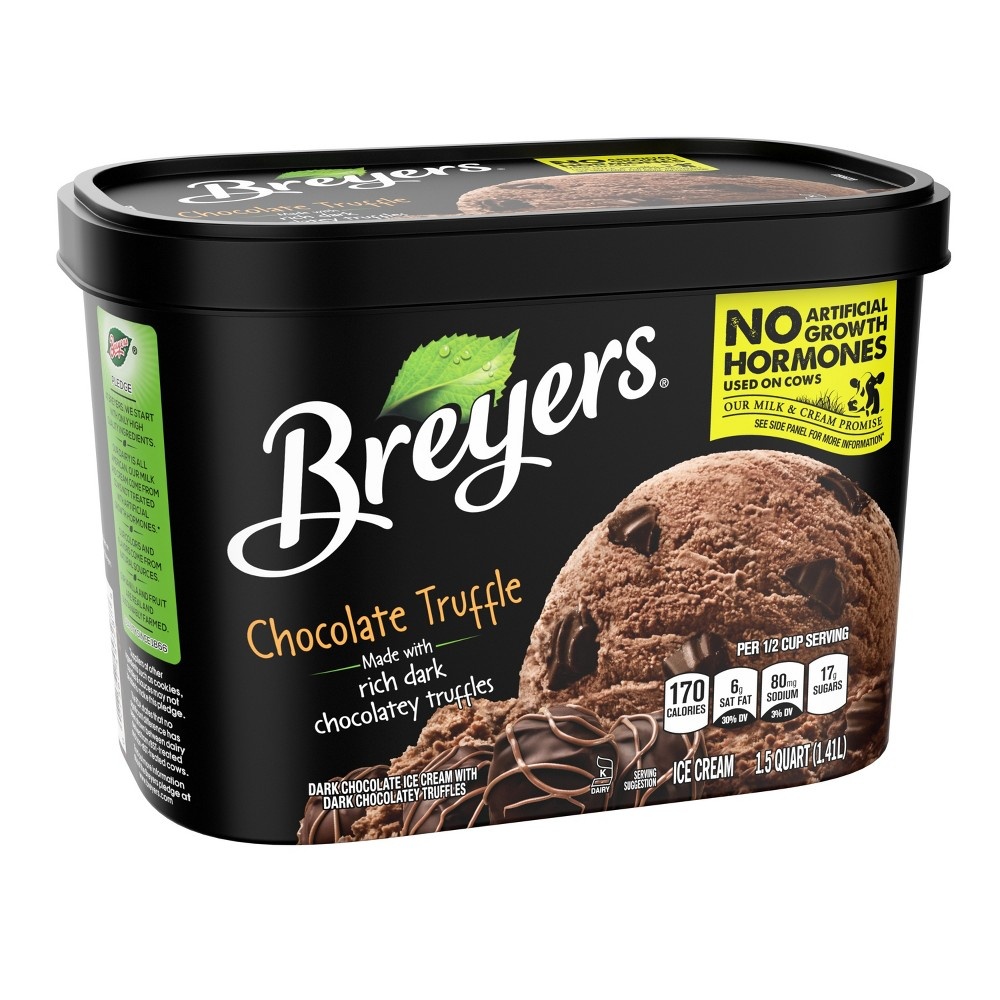 slide 2 of 5, Breyers Chocolate Truffle Ice Cream, 1.5 qt
