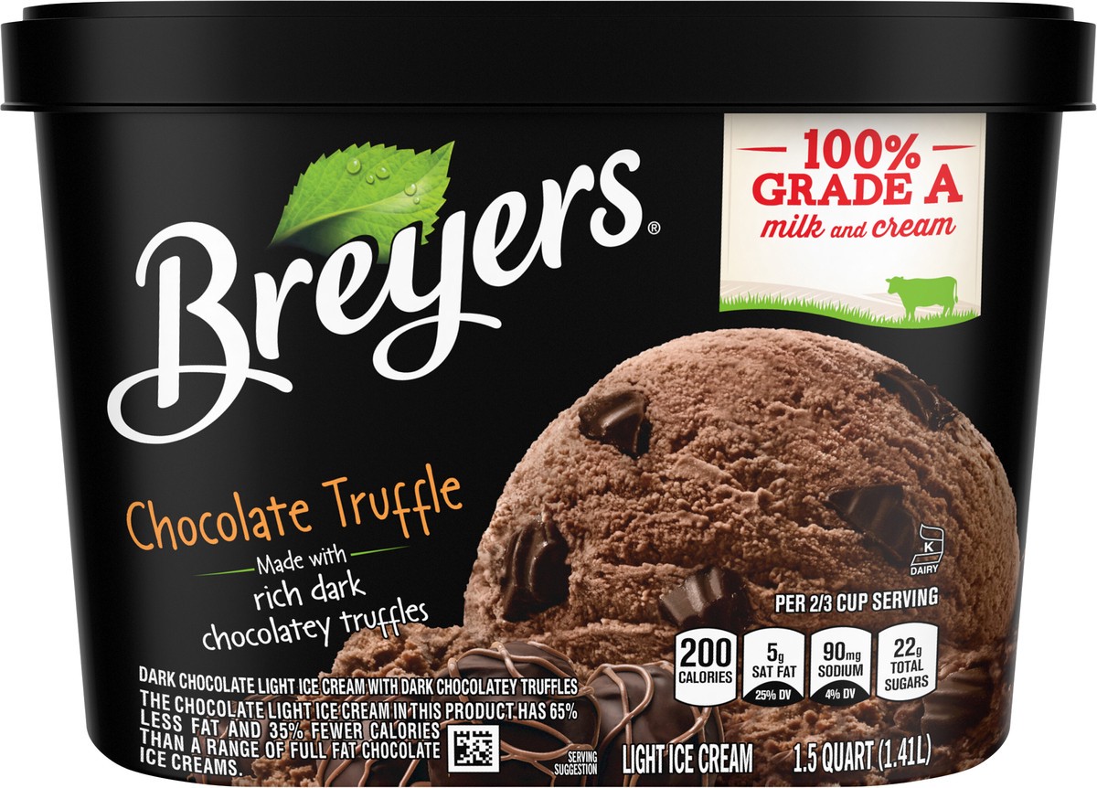 slide 8 of 9, Breyers Original Light Ice Cream Chocolate Truffle, 48 oz, 1.5 qt