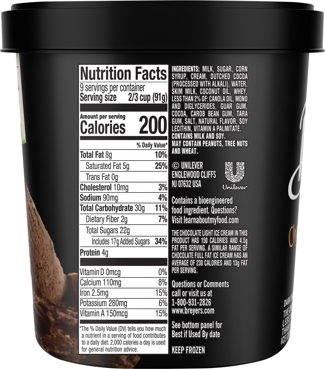 slide 9 of 9, Breyers Original Light Ice Cream Chocolate Truffle, 48 oz, 1.5 qt