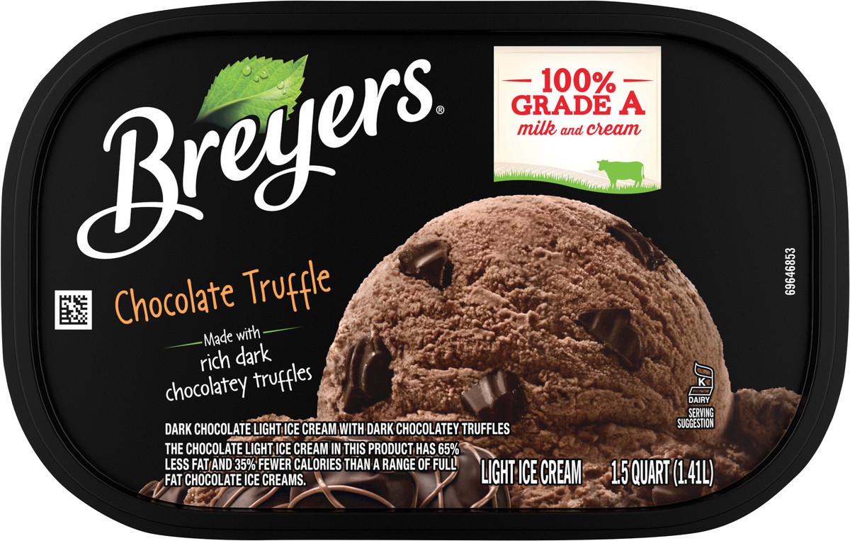 slide 6 of 9, Breyers Original Light Ice Cream Chocolate Truffle, 48 oz, 1.5 qt