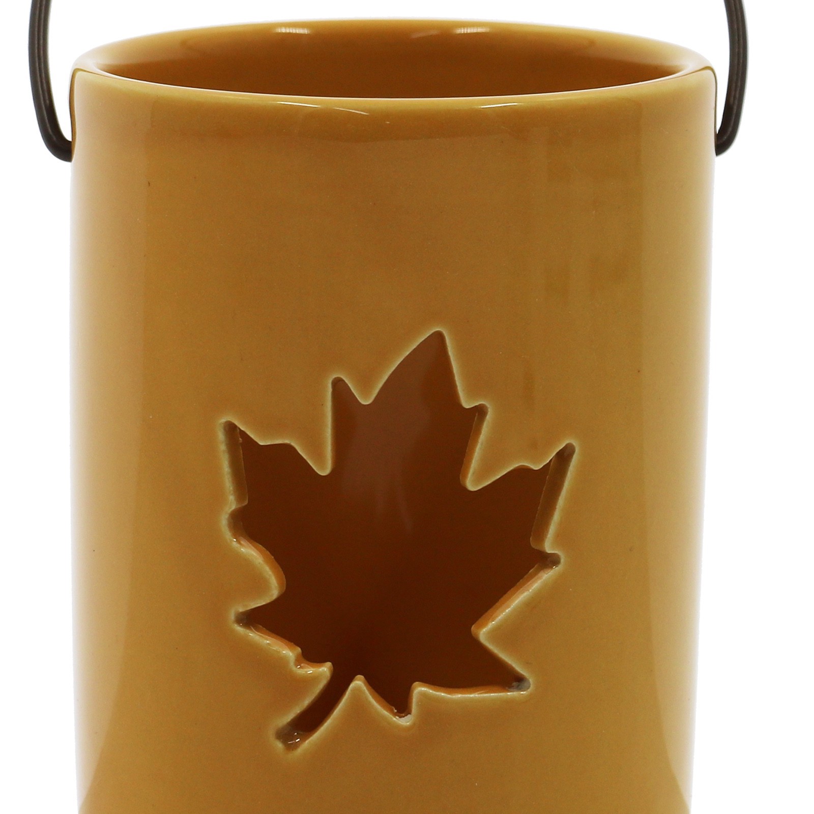 slide 3 of 4, 4" Yellow Leaf Candle Holder By Ashland, 3.2 in x 3.2 in x 3.9 in