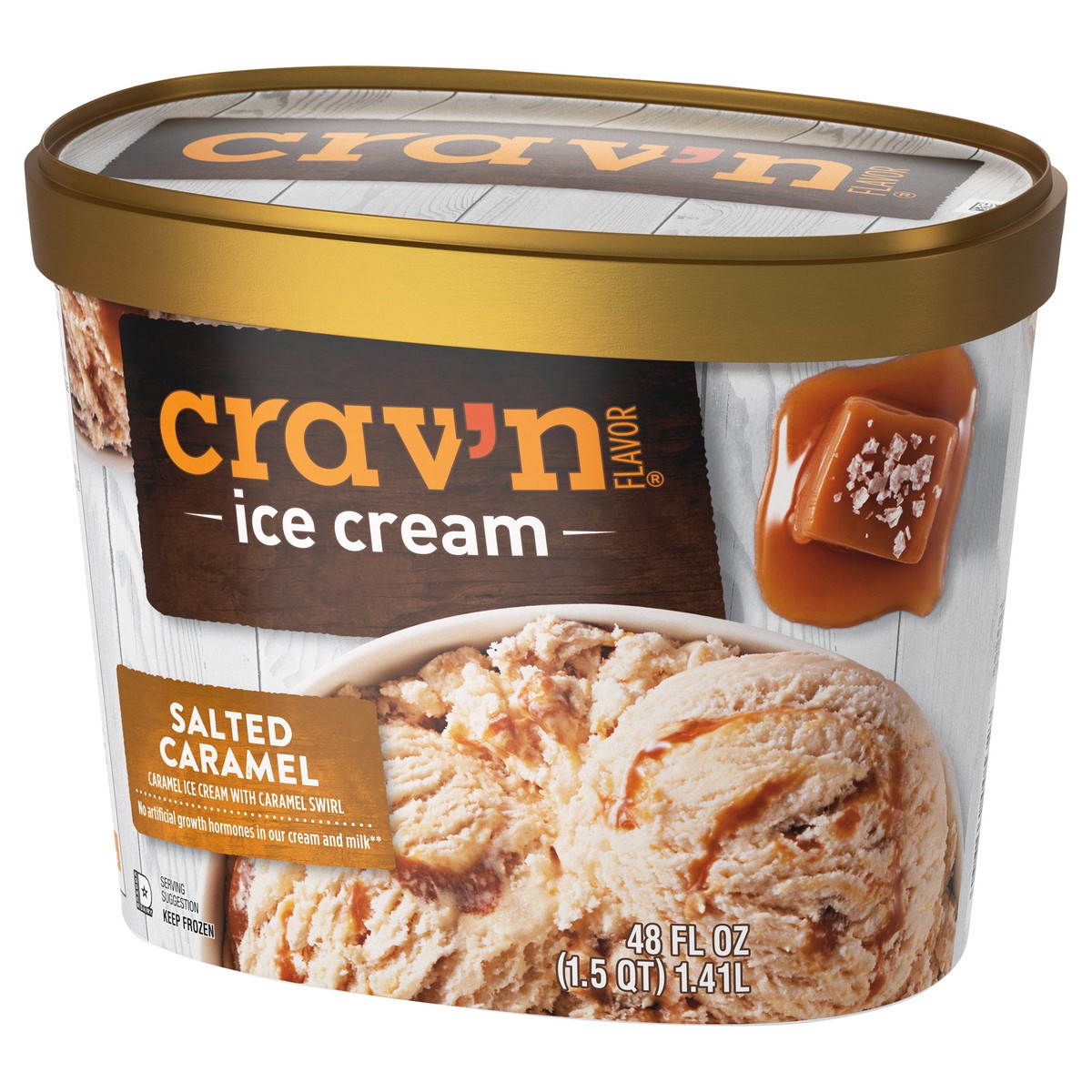 slide 2 of 4, Crav'n Crav'n Ice Cream - Salted Caramel, 48 fl oz