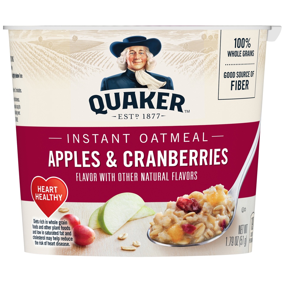 slide 2 of 4, Quaker Apples & Cranberries Instant Oatmeal, 1.79 oz