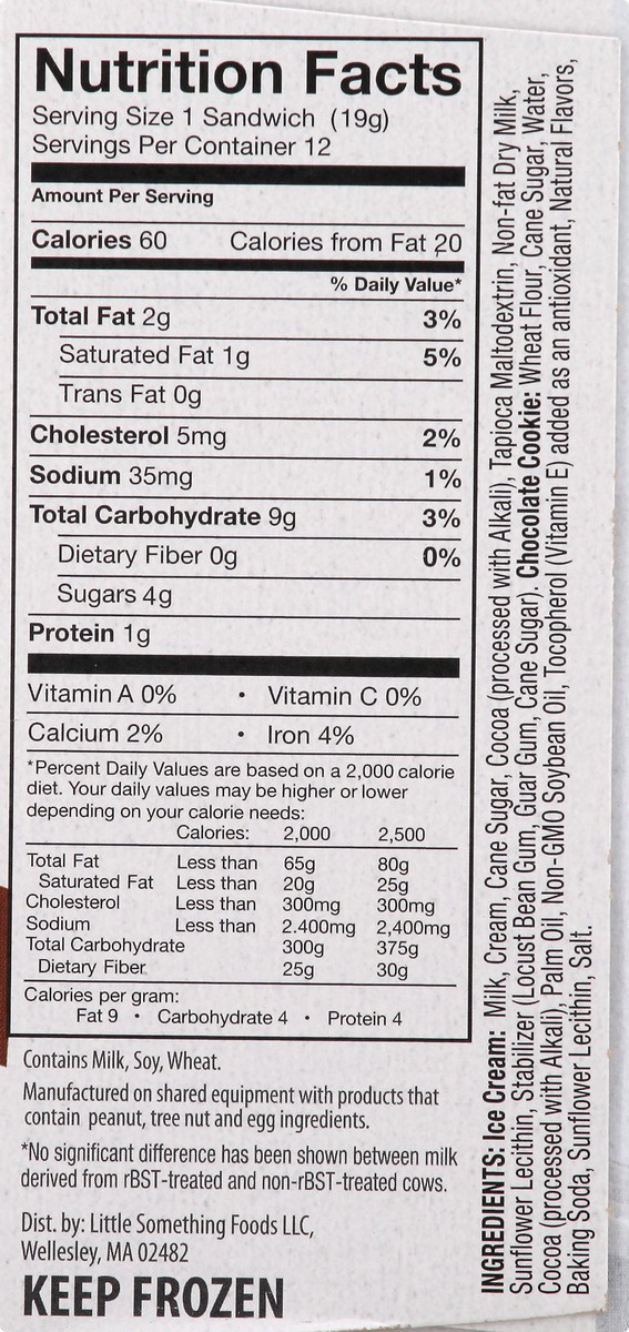 slide 8 of 9, Little Something Foods 12 Pack Chocolate Ice Cream Cookie Sandwiches 12 ea, 12 ct