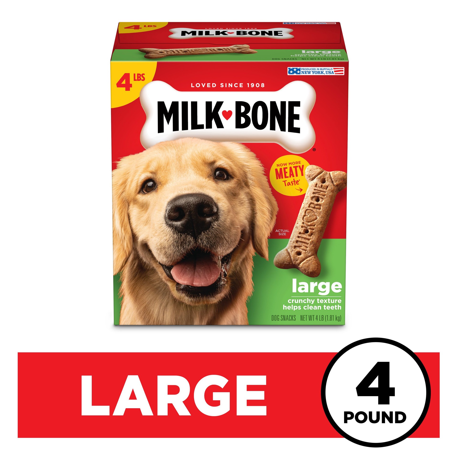 slide 3 of 8, Milk-Bone Original Dog Biscuits, Large Crunchy Dog Treats, 4 lbs., 4 lb