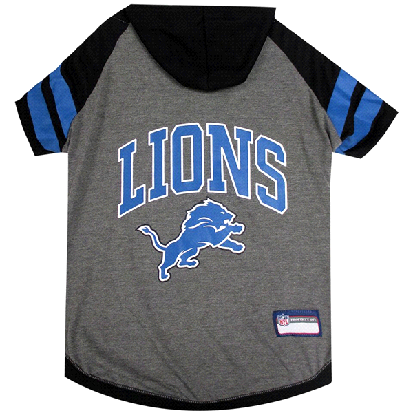 slide 1 of 1, Pets First Detroit Lions Hoodie Tee Shirt, Medium, MED