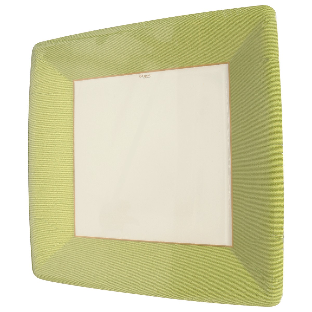 slide 5 of 9, Caspari Grossgrain Border Moss Green Dinner Plates 8 ea, 1 ct