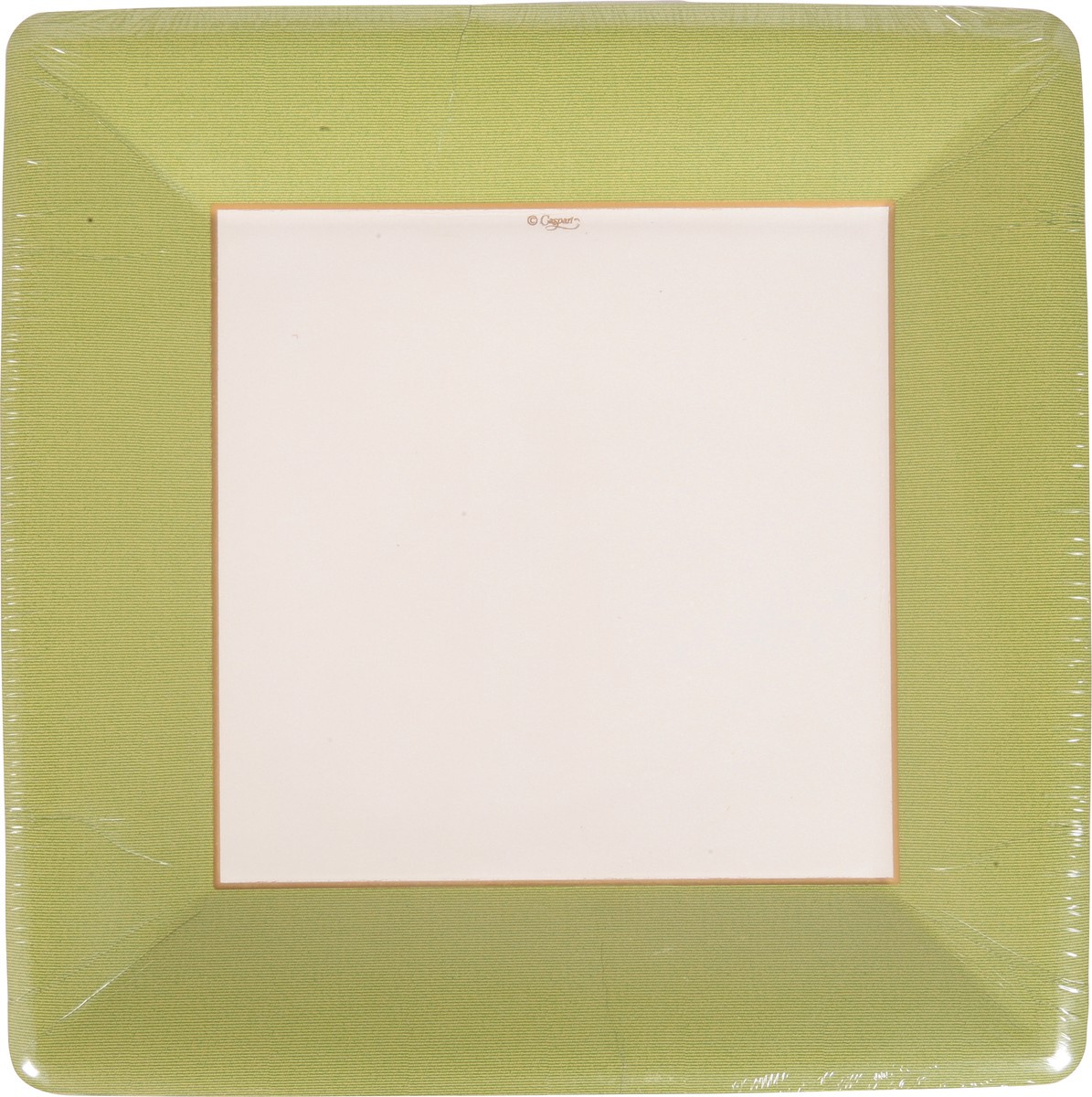 slide 4 of 9, Caspari Grossgrain Border Moss Green Dinner Plates 8 ea, 1 ct